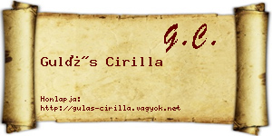 Gulás Cirilla névjegykártya